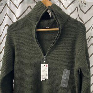 Uniqlo women souffle yarn dress olive XS